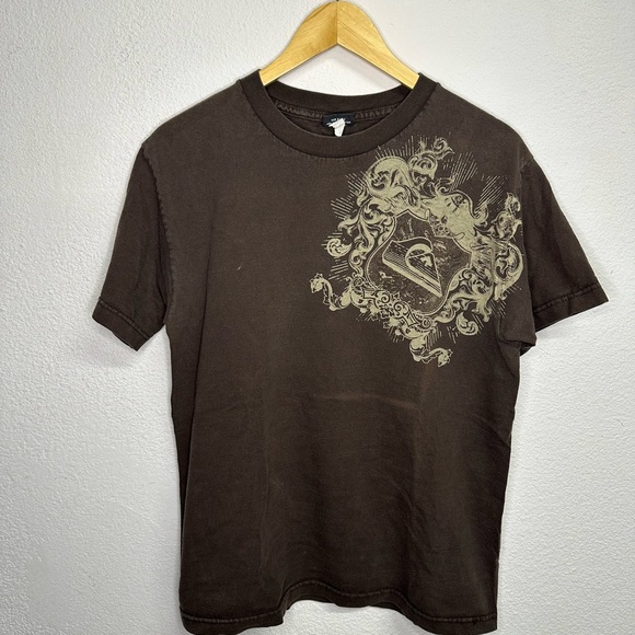 Men's Brown quicksilver Graphic T-Shirt - Picture 1 of 4